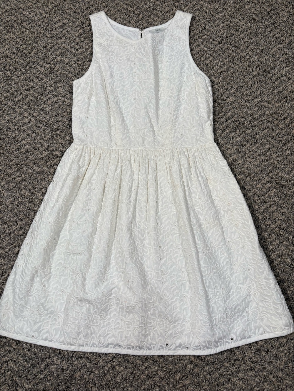 Joie Ivory Embroidered Sleeveless Fit-and-Flare Dress